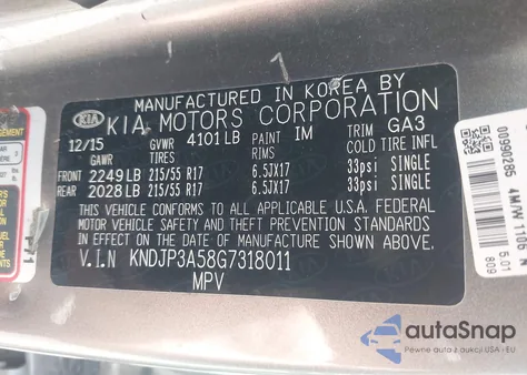 2016 Kia Soul + z USA, uszkodzony, nr VIN KNDJP3A58G7318011